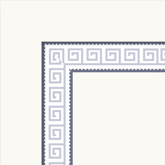 Greek Key Cabinet Borders | Blue
