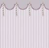 Decorative cornice with tassels on a striped background